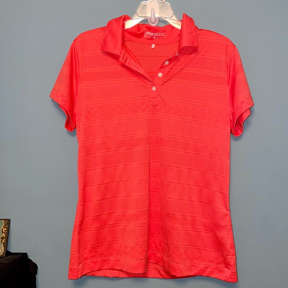 Nike Women's XL red/orange collared shirt